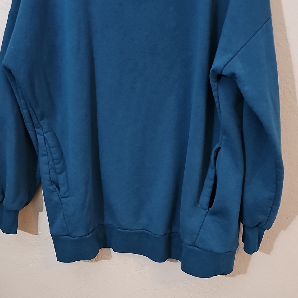Zenana Outfitters Teal Crew Neck Sweater With Pockets Womens 2X - Picture 9 of 9